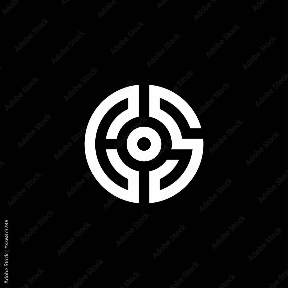 CS monogram logo with abstract circle style and dot in the middle CS monogram logo with abstract circle style and dot in the middle