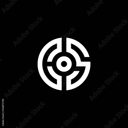CS monogram logo with abstract circle style and dot in the middle