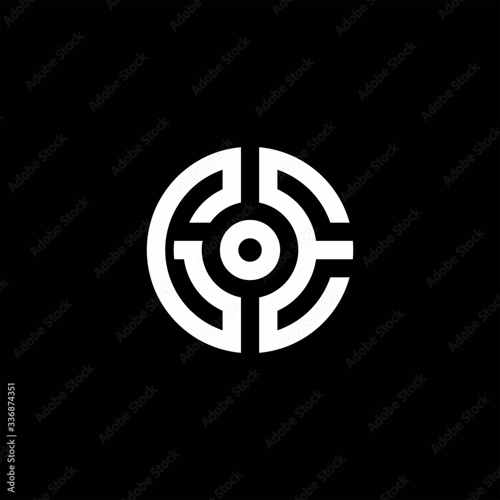 GE monogram logo with abstract circle style and dot in the middle GE monogram logo with abstract circle style and dot in the middle
