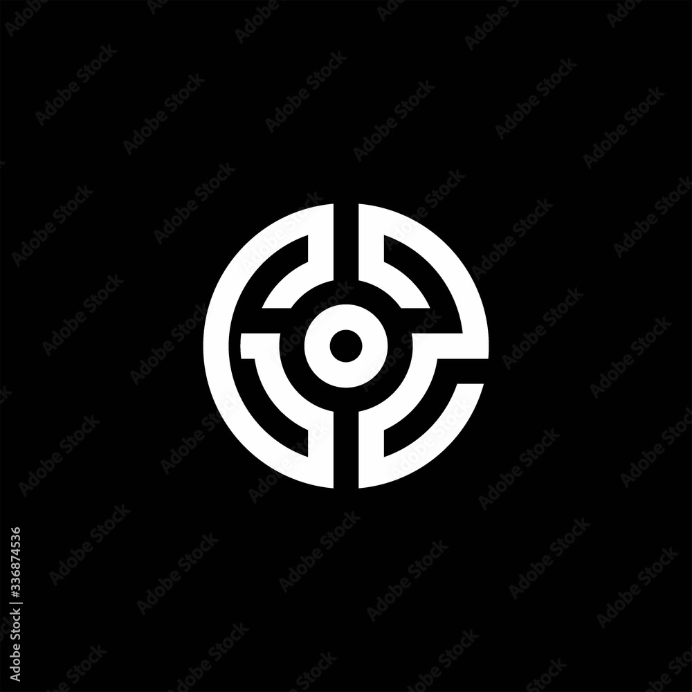 GZ monogram logo with abstract circle style and dot in the middle GZ monogram logo with abstract circle style and dot in the middle