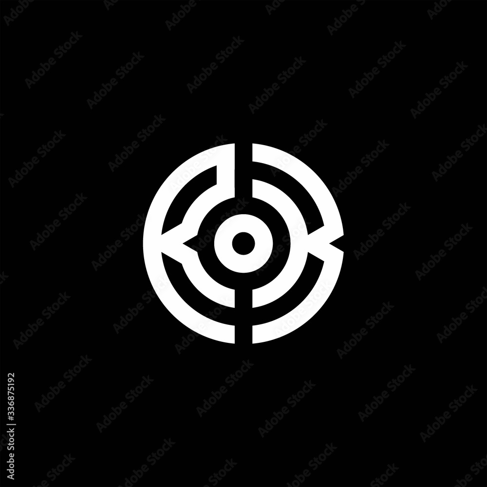 RK monogram logo with abstract circle style and dot in the middle RK monogram logo with abstract circle style and dot in the middle
