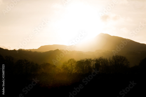 Sunrise in the mountains, Wales, Moel Siabod
