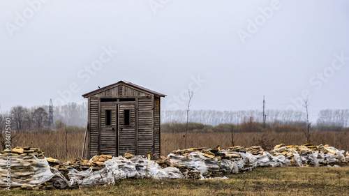 Mysterious house in the field