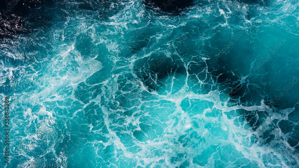 Abstraction of sea foam in the ocean. Dark water, storm waves Abstraction of sea foam in the ocean. Dark water, storm waves