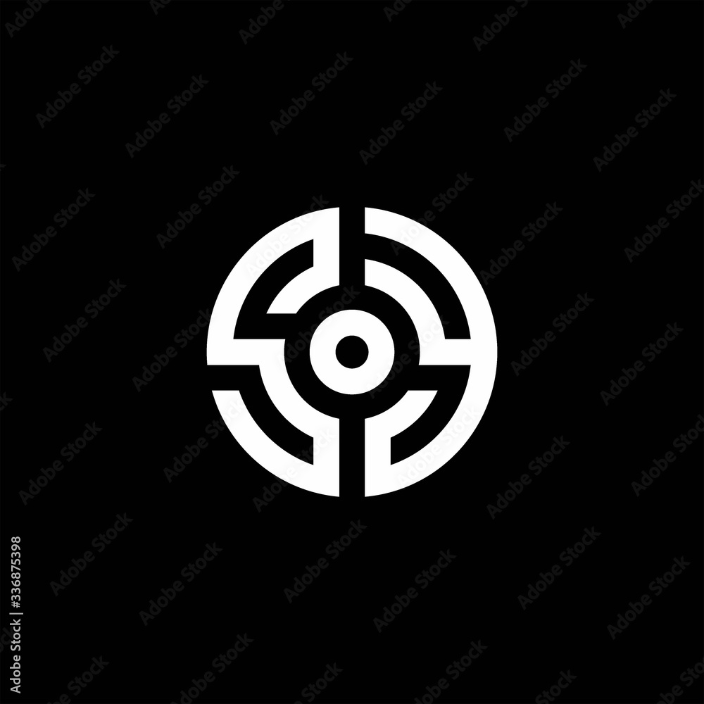 SY monogram logo with abstract circle style and dot in the middle SY monogram logo with abstract circle style and dot in the middle
