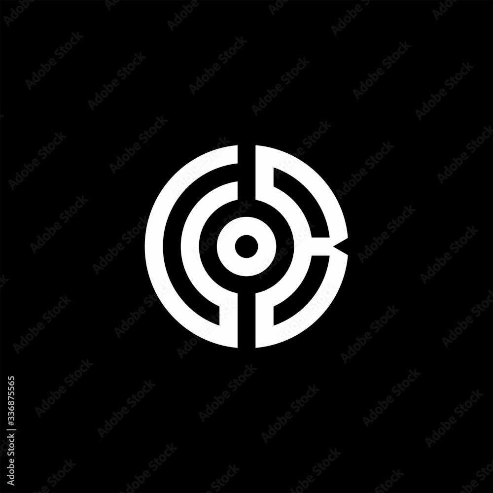 UB monogram logo with abstract circle style and dot in the middle UB monogram logo with abstract circle style and dot in the middle