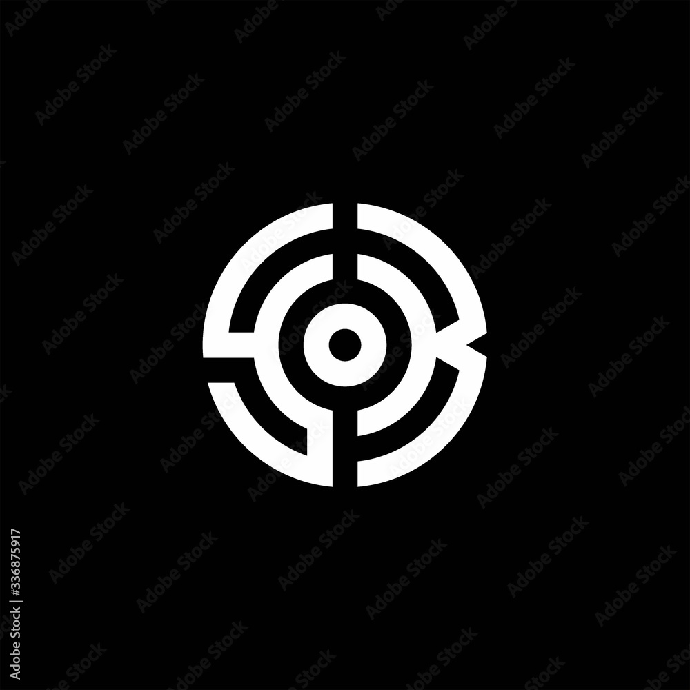 YK monogram logo with abstract circle style and dot in the middle YK monogram logo with abstract circle style and dot in the middle