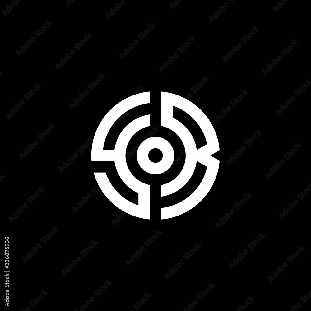 YR monogram logo with abstract circle style and dot in the middle YR monogram logo with abstract circle style and dot in the middle