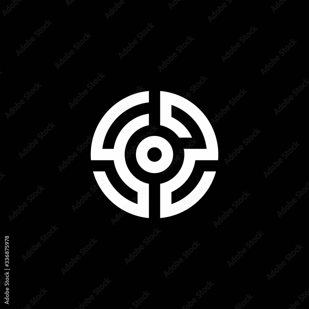 YZ monogram logo with abstract circle style and dot in the middle YZ monogram logo with abstract circle style and dot in the middle