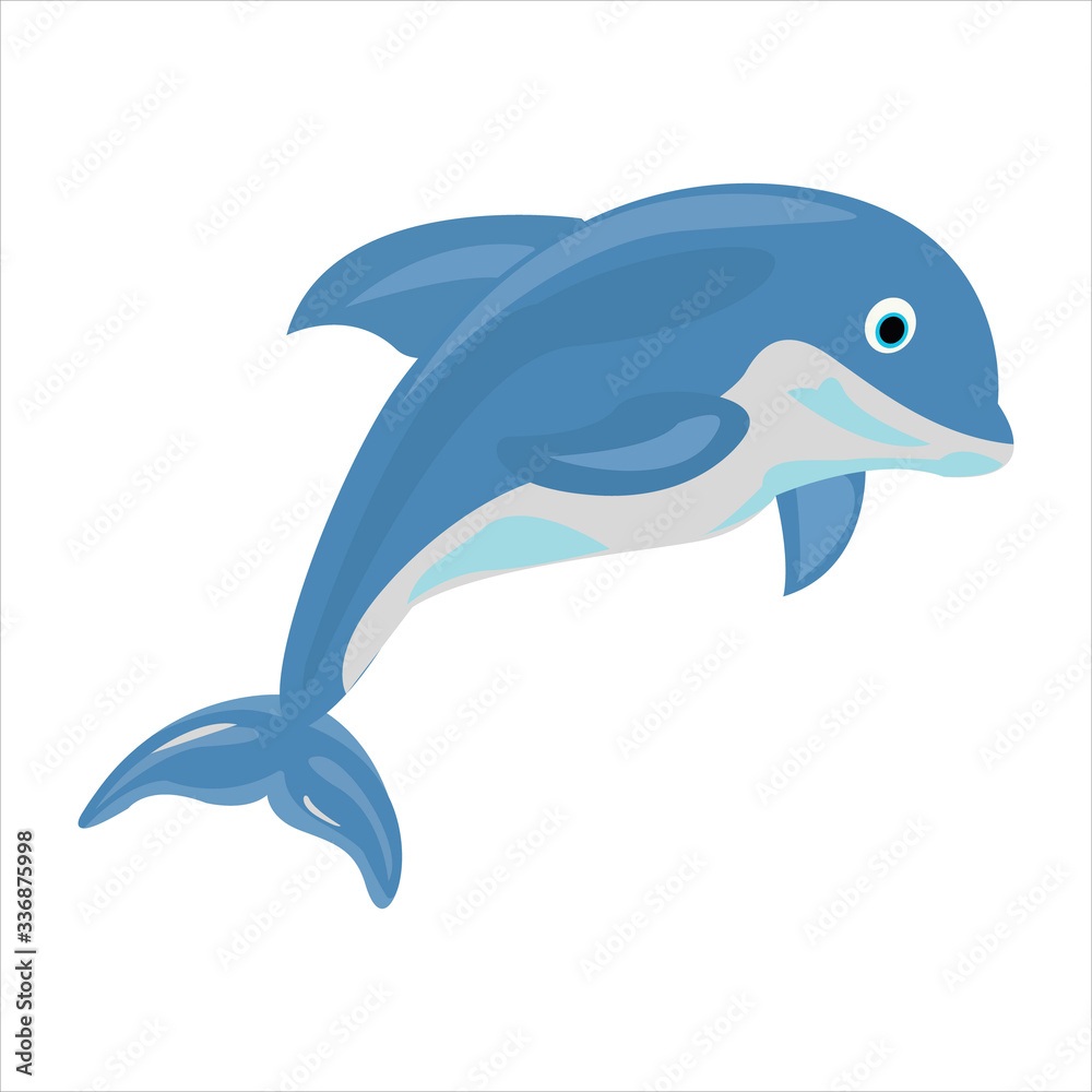 Fototapeta premium Beautiful dolphin clip art character artwork cartoon