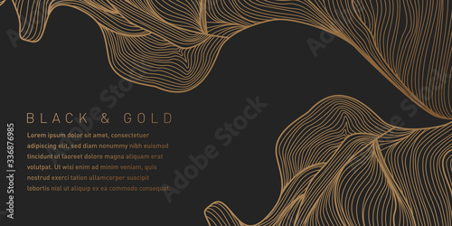 Abstract black and gold background