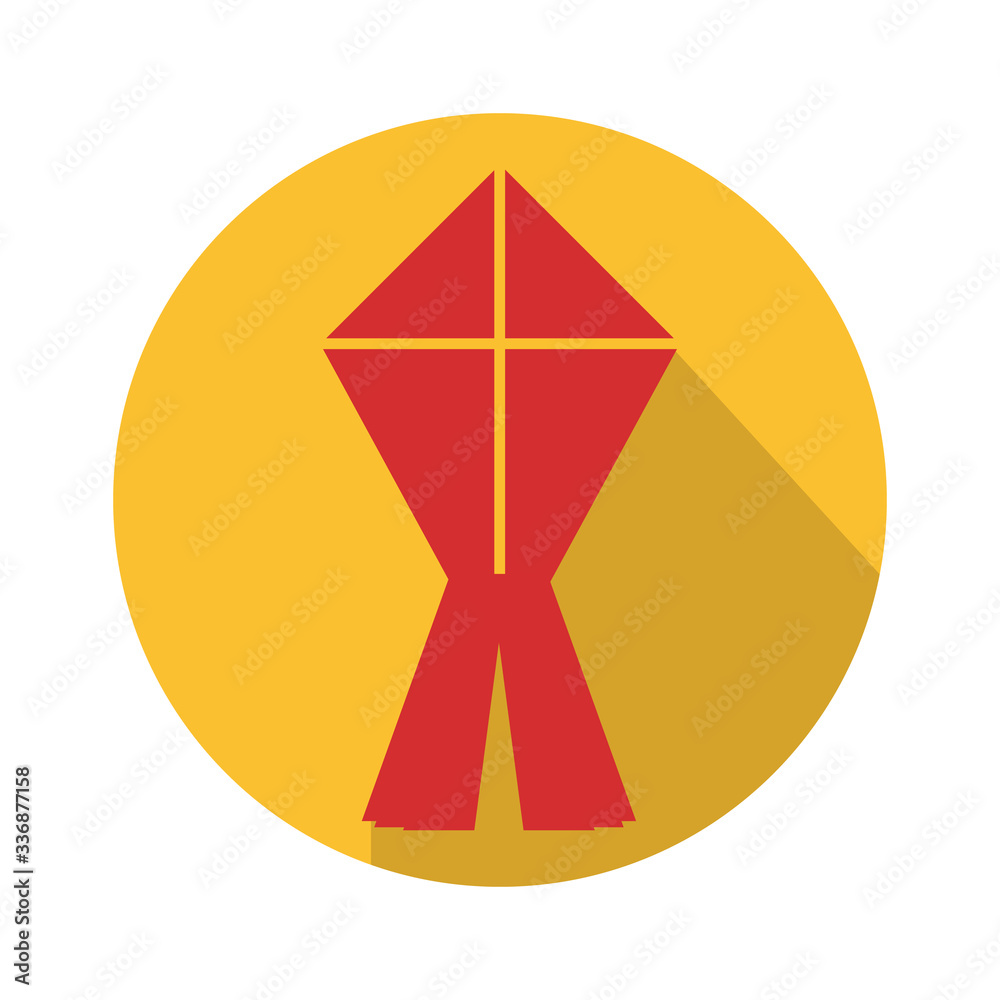 Kite flying icon or symbol vector illustration Kite flying icon or symbol vector illustration