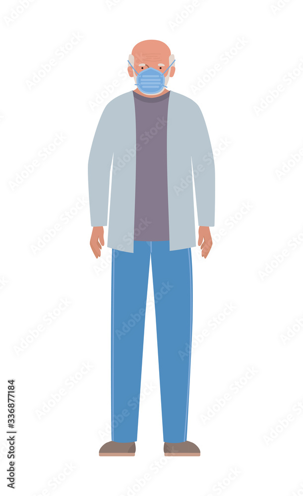 Elder man with mask against Covid 19 vector design Elder man with mask against Covid 19 vector design