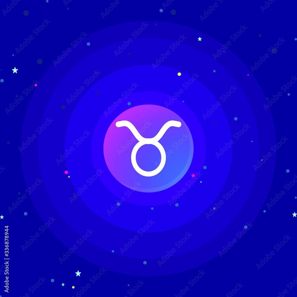 Vector illustrator Taurus symbol In the illustration, there are many