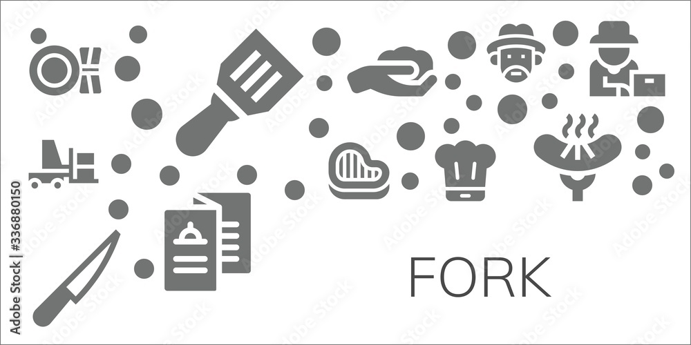 Fototapeta premium fork icon set