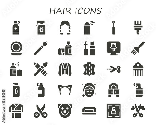 hair icon set