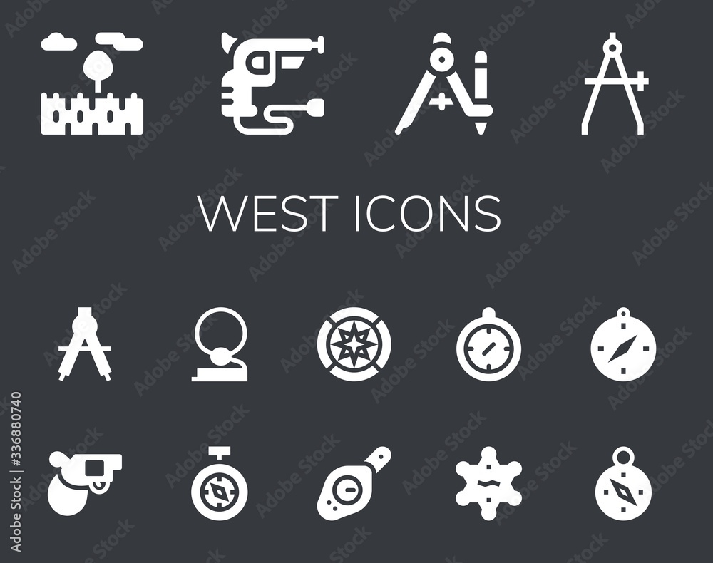 Modern Simple Set of west Vector filled Icons