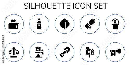 silhouette icon set