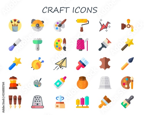 Modern Simple Set of craft Vector flat Icons