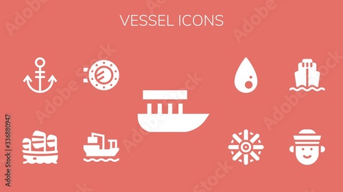 Modern Simple Set of vessel Vector filled Icons