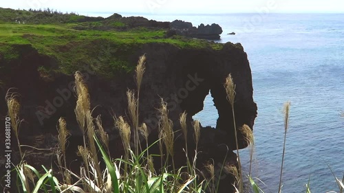 Manzamo Cliff in Okinawa Japan. Beautiful cinematic location of this special Japanese location. photo
