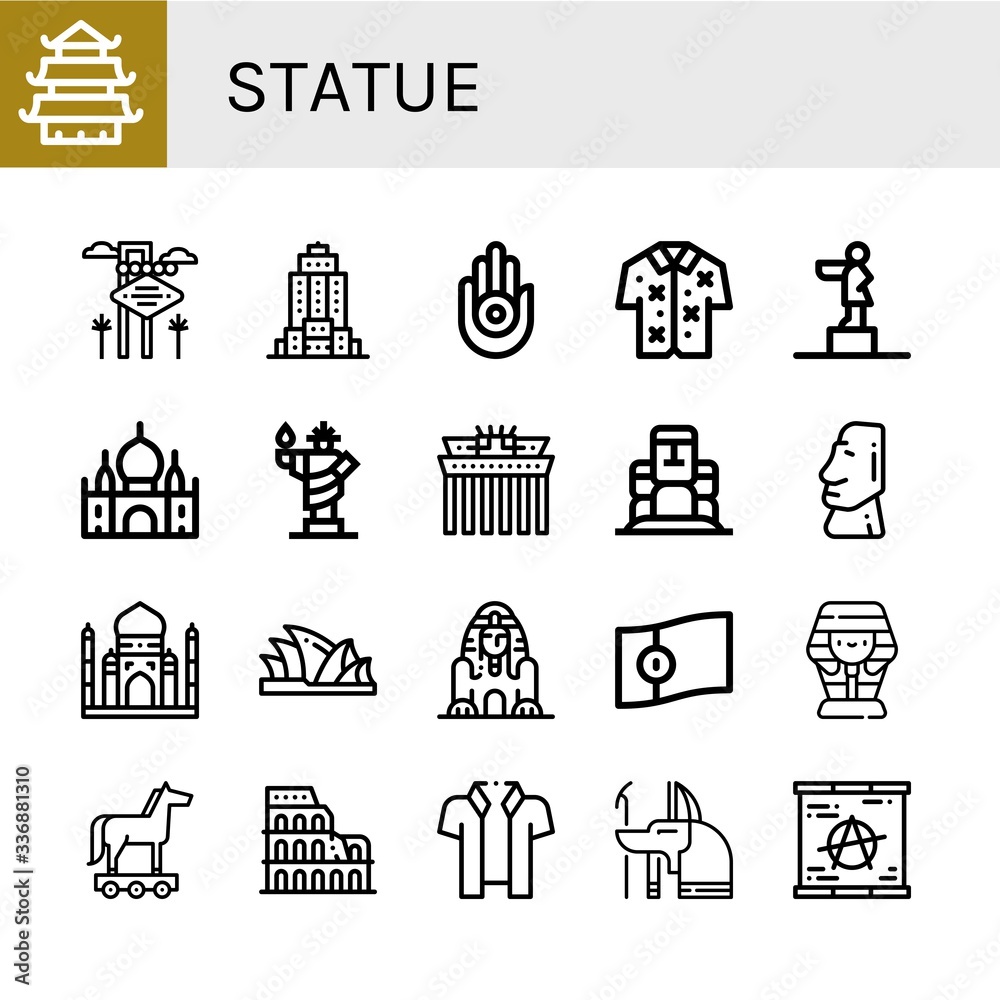 Set of statue icons