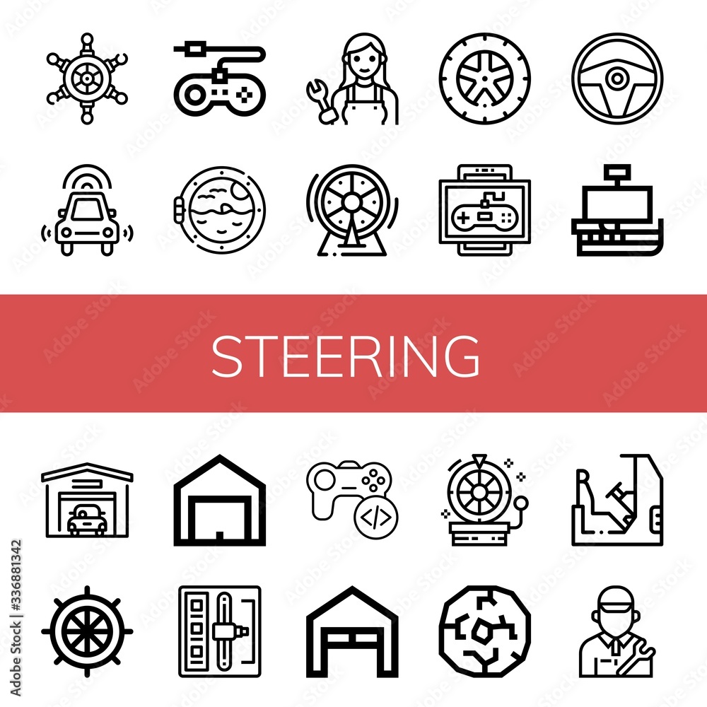 Set of steering icons Set of steering icons