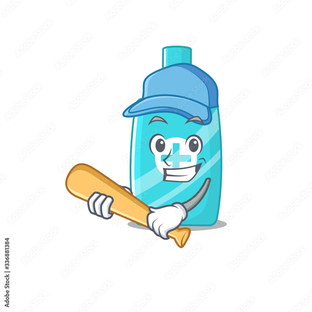 Picture of ointment cream cartoon character playing baseball Picture of ointment cream cartoon character playing baseball
