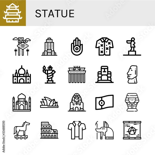 Set of statue icons