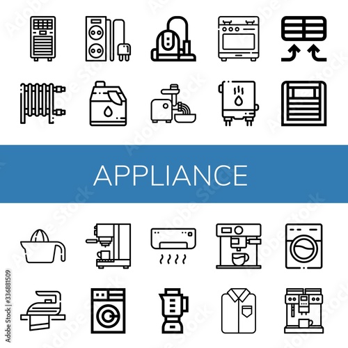 Set of appliance icons
