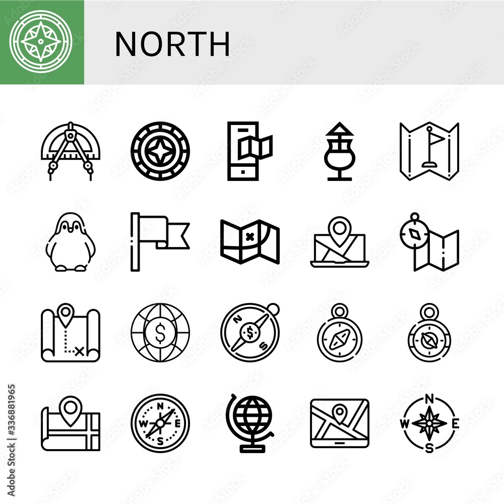 Fototapeta premium north icon set