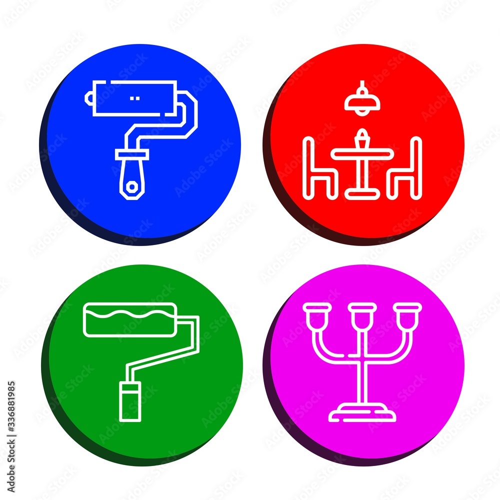 interior simple icons set interior simple icons set