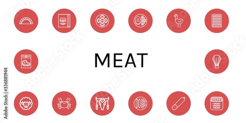 Set of meat icons