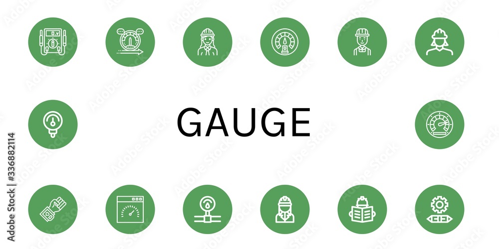 Set of gauge icons Set of gauge icons
