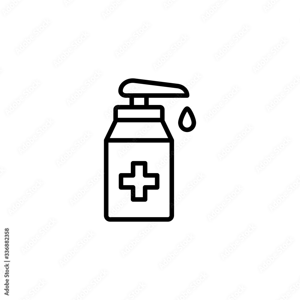 alcohol gel hand sanitizer line icon vector illustration alcohol gel hand sanitizer line icon vector illustration