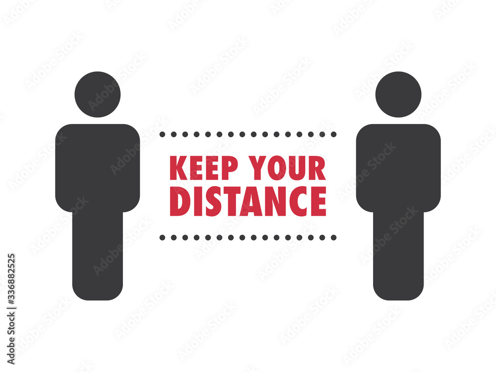Social distance sign. Keep your distancing from other people in public. Coronavirus pandemic preventive measures. People pictogram vector icon. Social distance sign. Keep your distancing from other people in public. Coronavirus pandemic preventive measures. People pictogram vector icon.