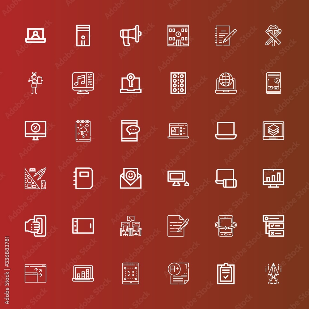 Editable 36 notebook icons for web and mobile Editable 36 notebook icons for web and mobile