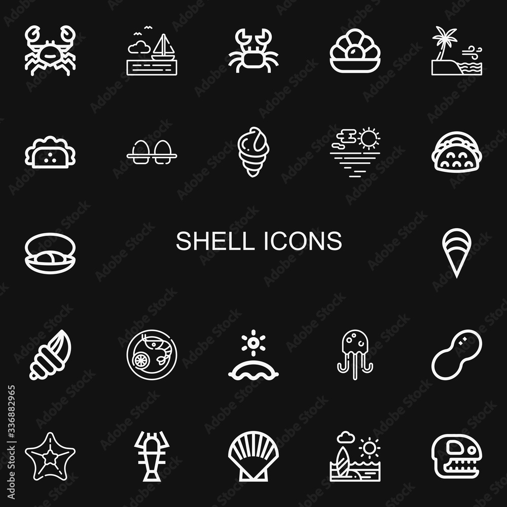 Editable 22 shell icons for web and mobile Editable 22 shell icons for web and mobile