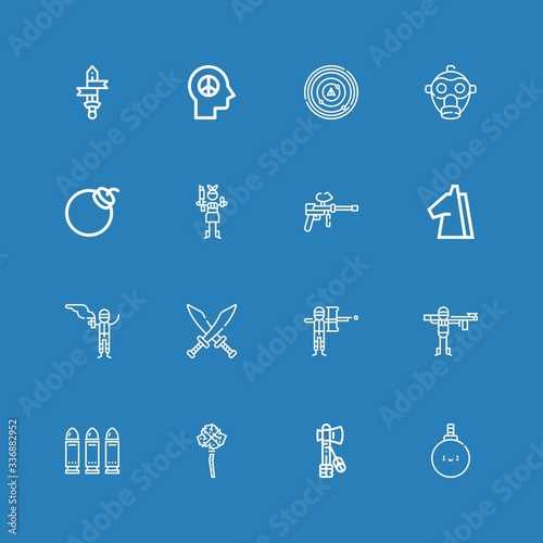 Editable 16 war icons for web and mobile