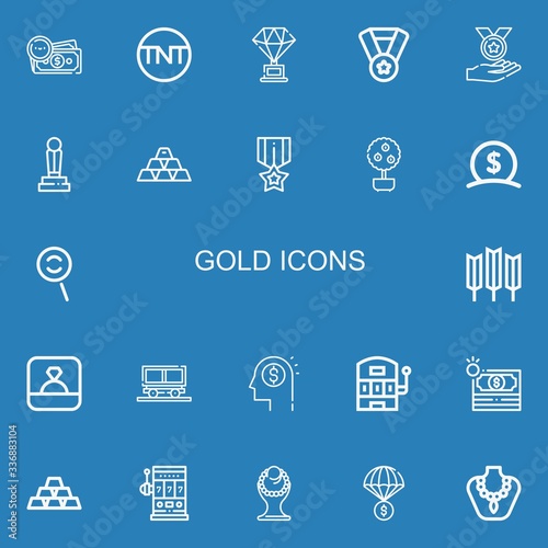 Editable 22 gold icons for web and mobile