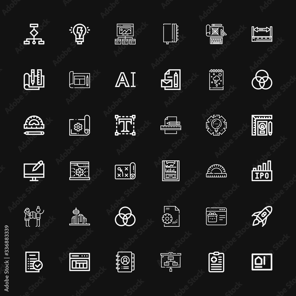 Editable 36 project icons for web and mobile
