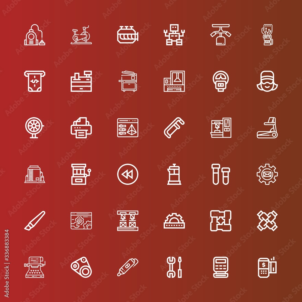 Editable 36 machine icons for web and mobile
