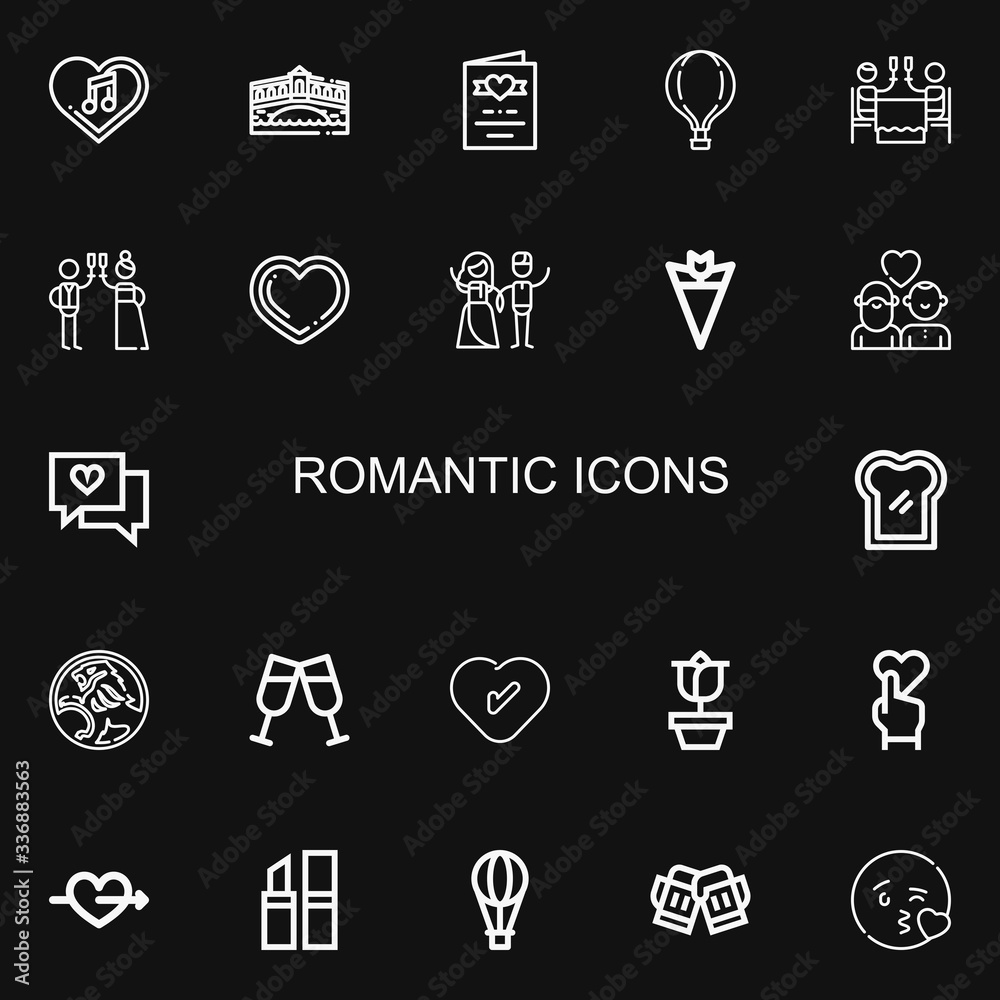 Editable 22 romantic icons for web and mobile Editable 22 romantic icons for web and mobile