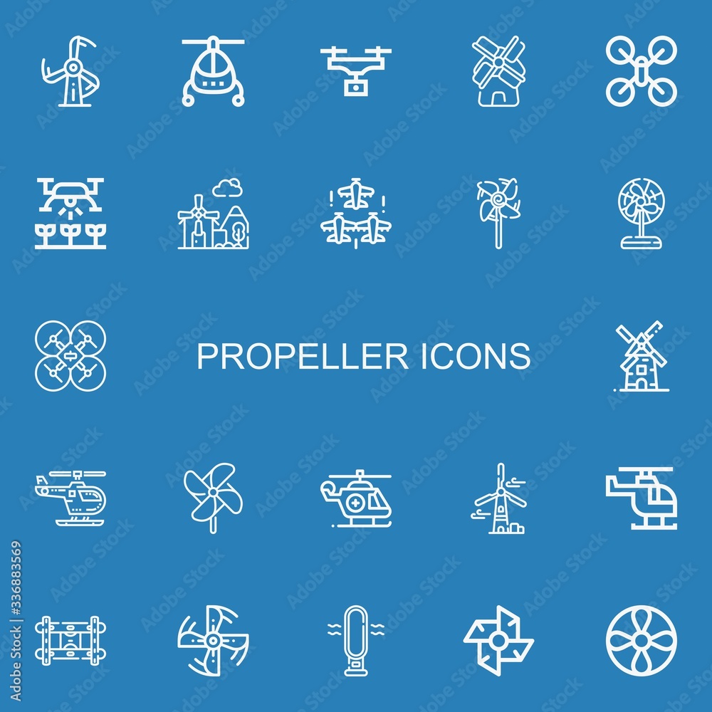 Editable 22 propeller icons for web and mobile