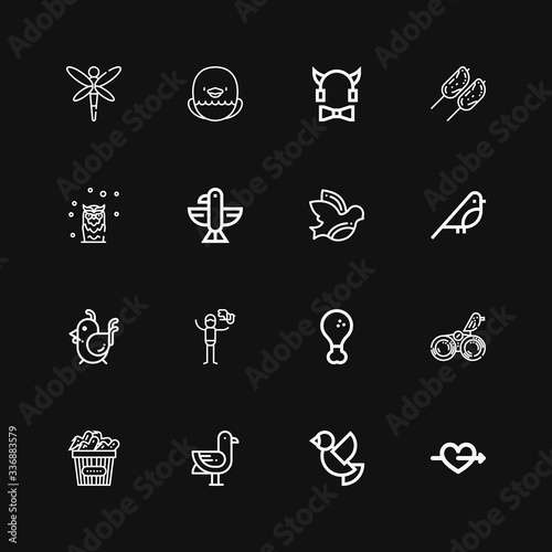 Editable 16 wings icons for web and mobile