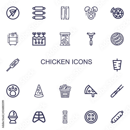 Editable 22 chicken icons for web and mobile