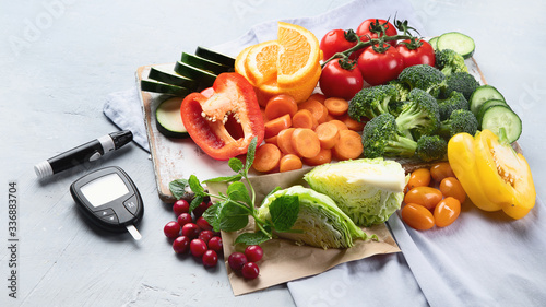 Foto Low glycemic healthy foods for  diabetic diet