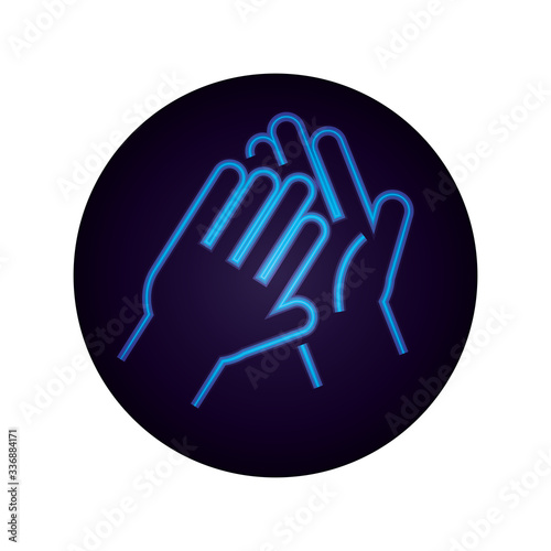 covid 19 coronavirus pandemic washing hands frequently prevention neon style icon