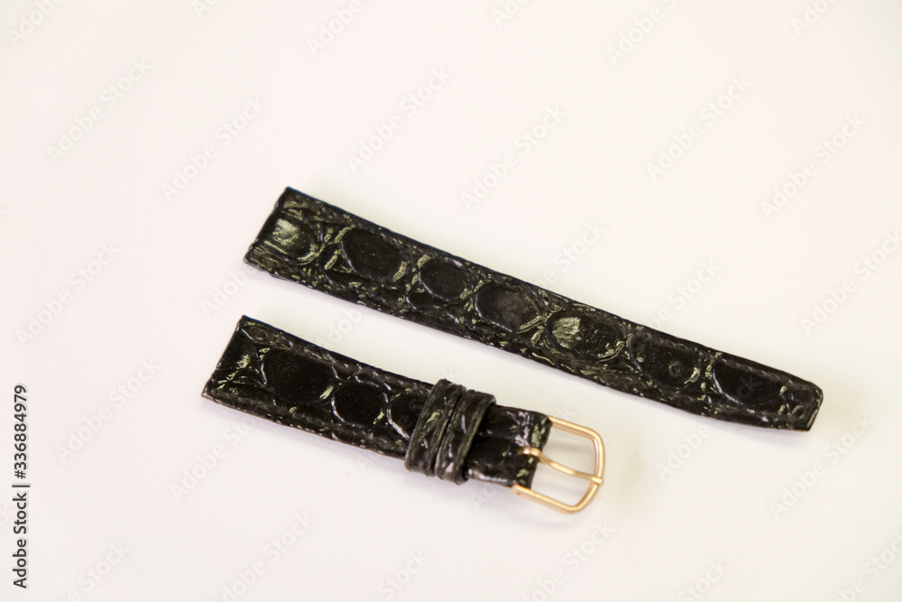 leather watch strap object isolate on the white background leather watch strap object isolate on the white background