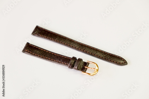leather watch strap object isolate on the white background